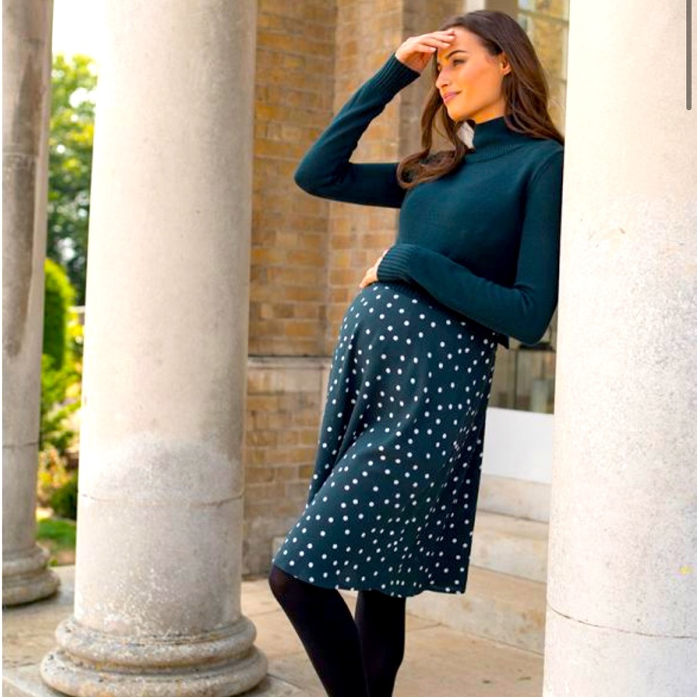Seraphine Green Polka Dot 2 in 1 Maternity & Nursing Dress